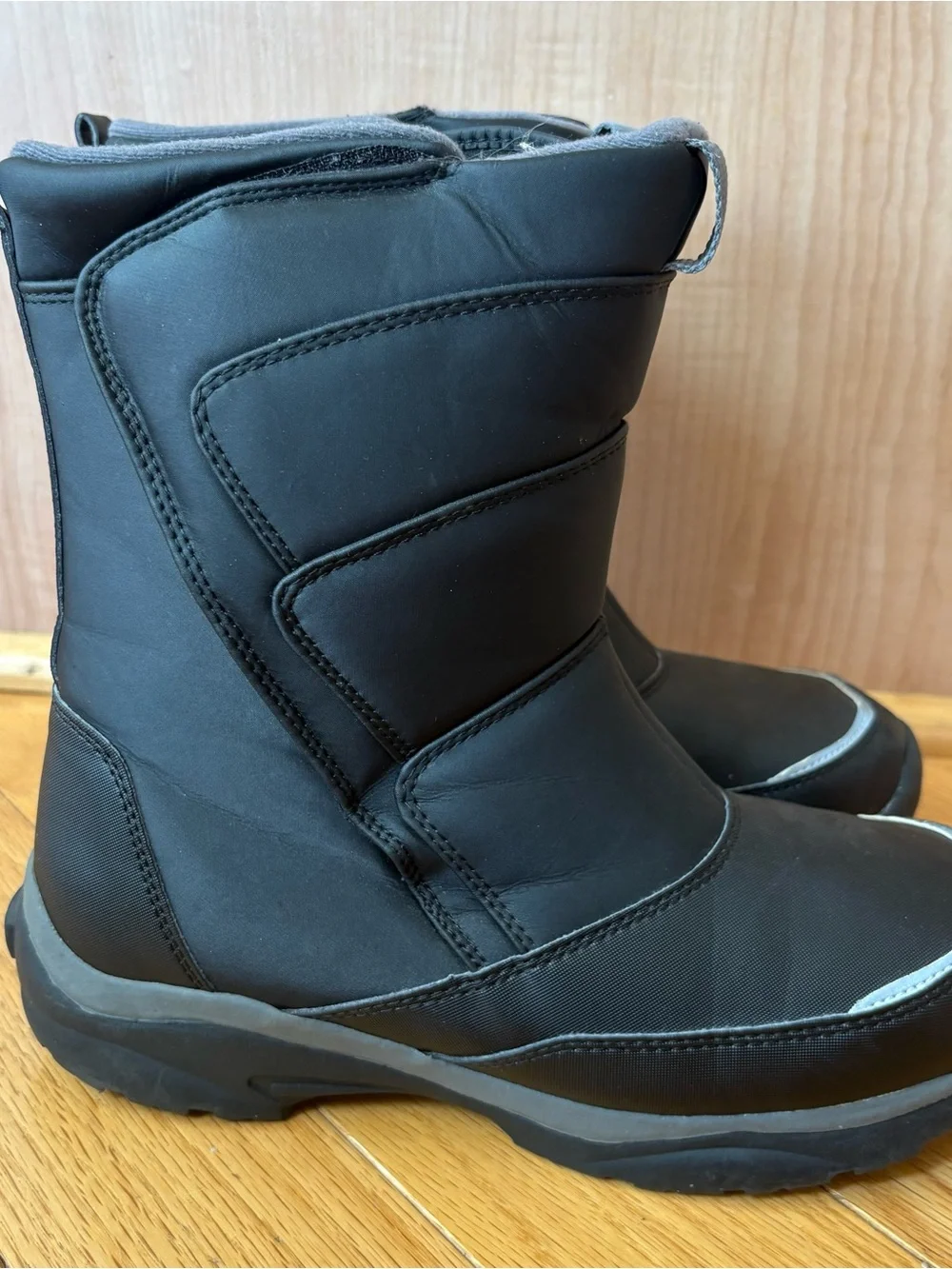 Lands End Boots Big Kids Boys  Medium 7 Black Insulated Winter Snow Shoes Kids